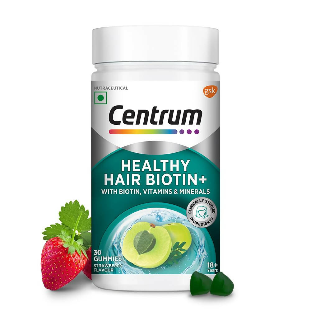 Centrum Healthy Hair Biotin+ Gummies - Strawberry Flavor | Grocsy