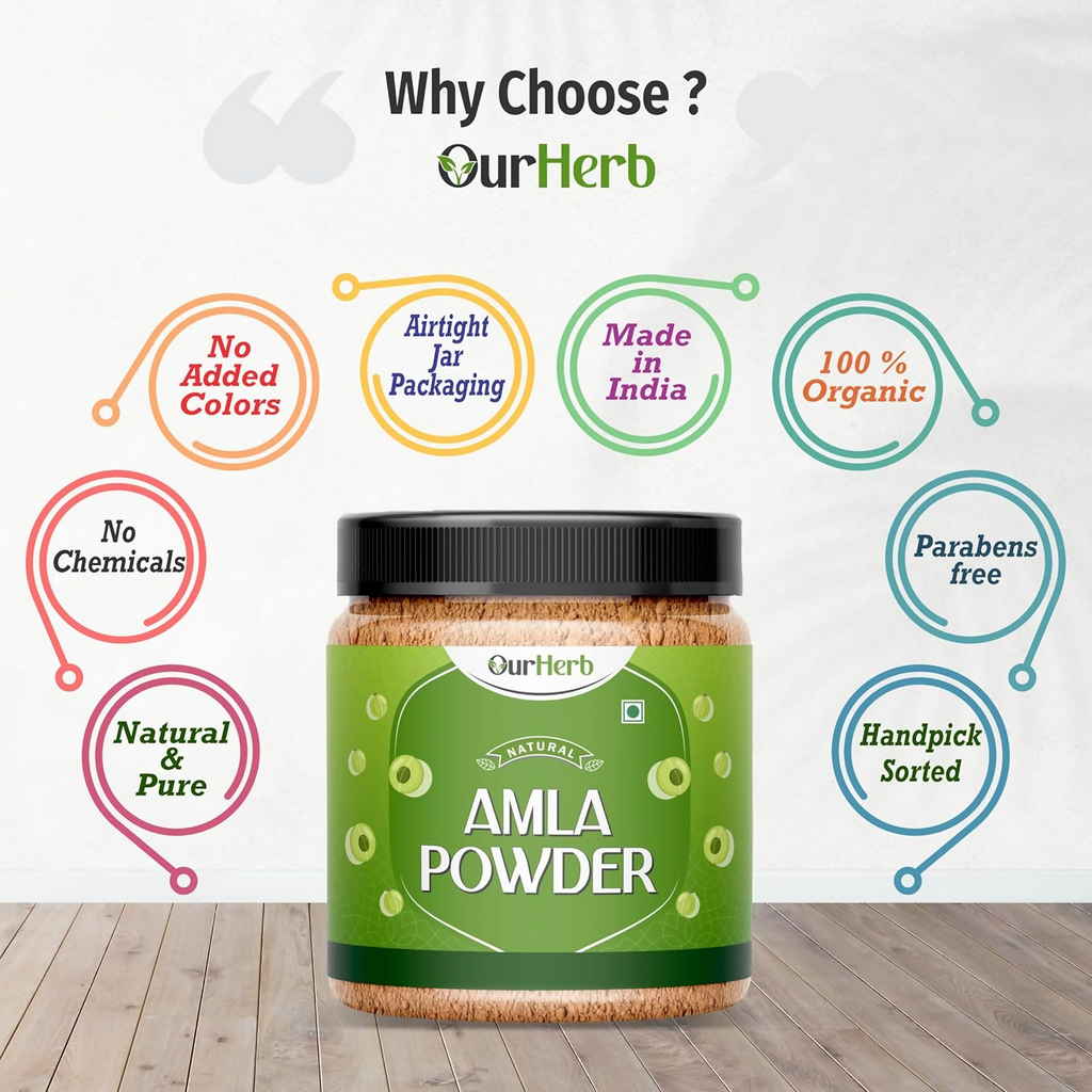 OurHerb Pure & Natural Amla Powder for Health, Skin & Hair | Grocsy
