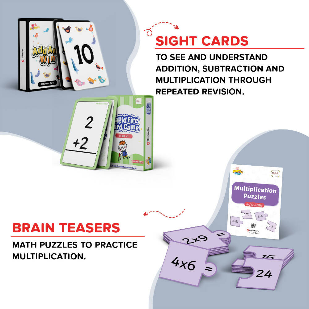 ClassMonitor Mental Math Kit for Learning Math with Free Mobile App-Learning Educational Kit for Kids of Age 4-6 Years | Grocsy