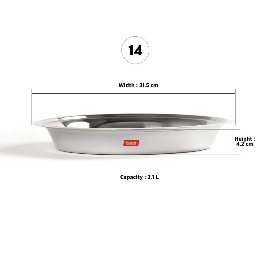 Sumeet Heavy Stainless Steel Parat 2.1 liter - Silver | Grocsy
