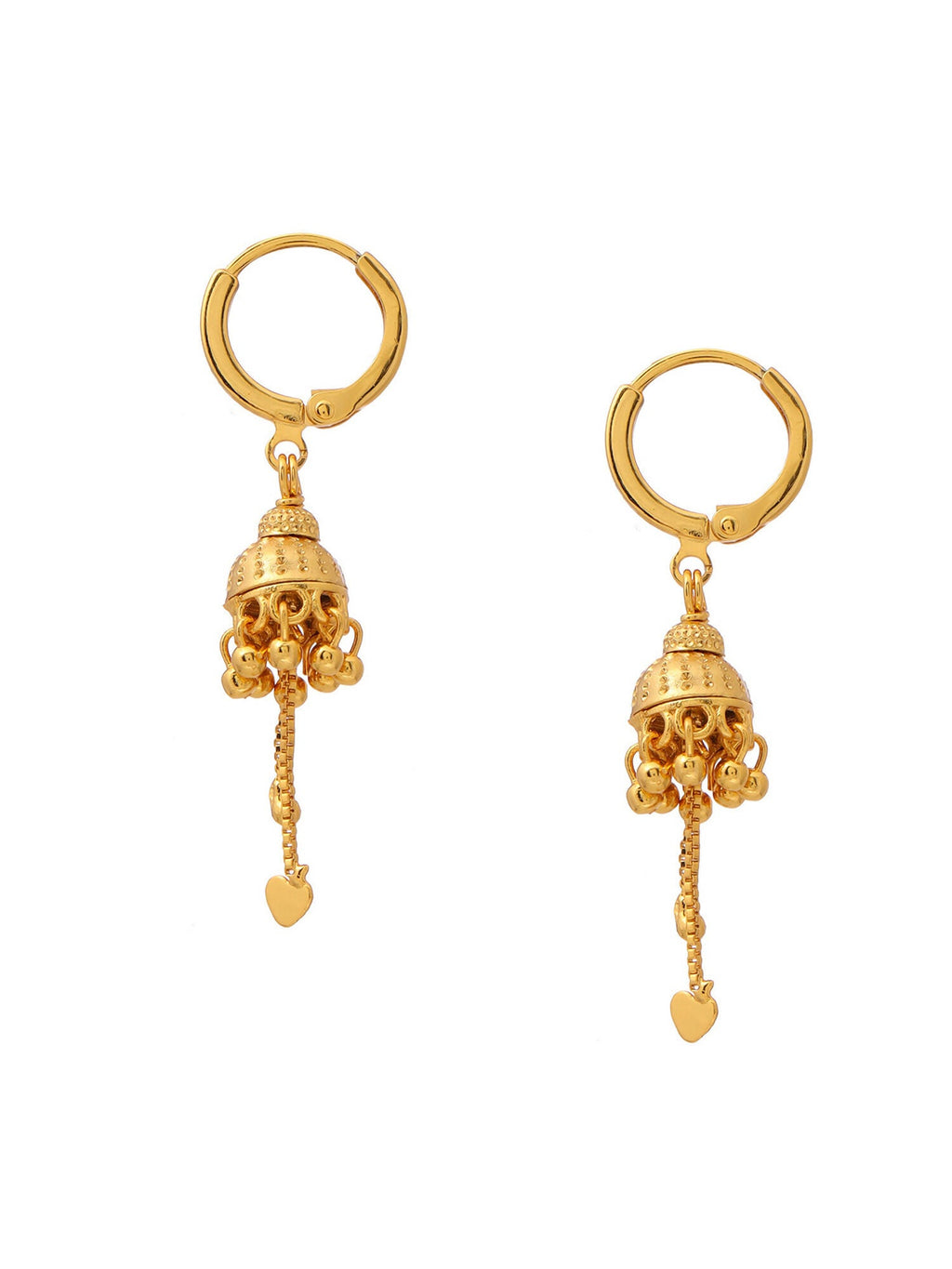 Ruby Raang Gold Loop Heart Earrings | Grocsy