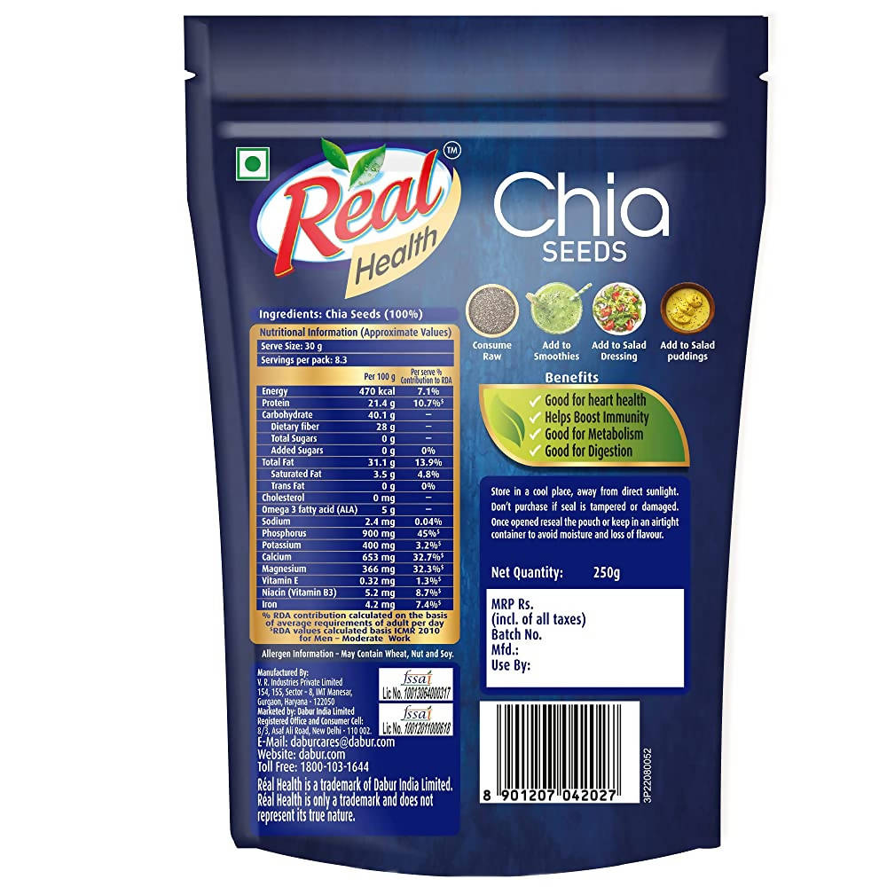 Dabur Real Health Chia Seeds | Grocsy