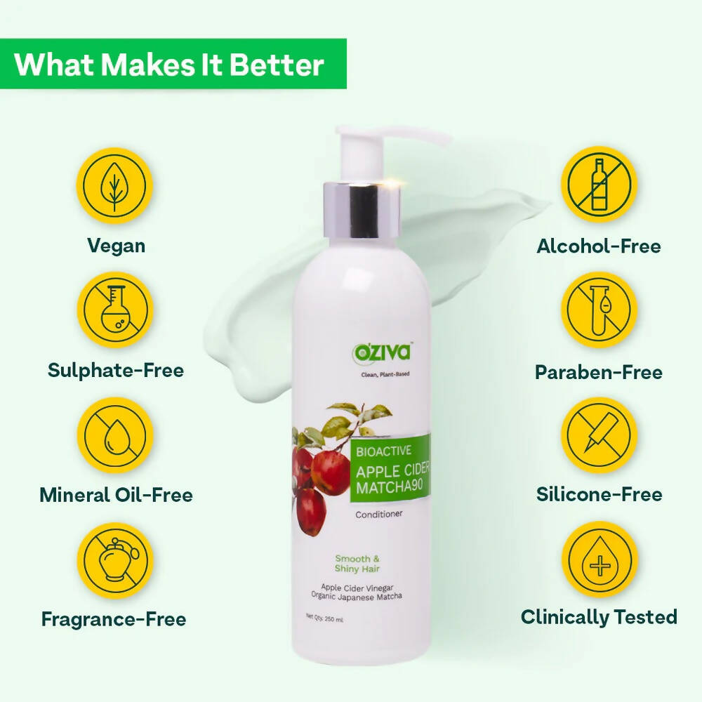 OZiva Bioactive Apple Cider Vinegar Matcha90 Conditioner | Grocsy