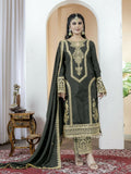 Teeya Creation Black Color Chinnon Silk Embroidery Work Fully Stitched Salwar Suit | Grocsy