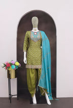 Anaita Green Embroidered Silk Stitched Dhoti Suit | Grocsy