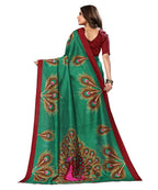 Vamika green Printed Art Silk Saree | Grocsy