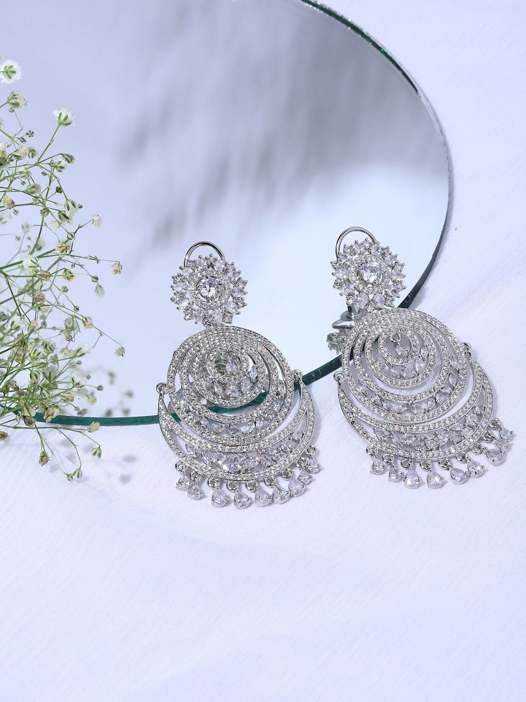 Diamond Chand Earrings- Ruby Raang | Grocsy