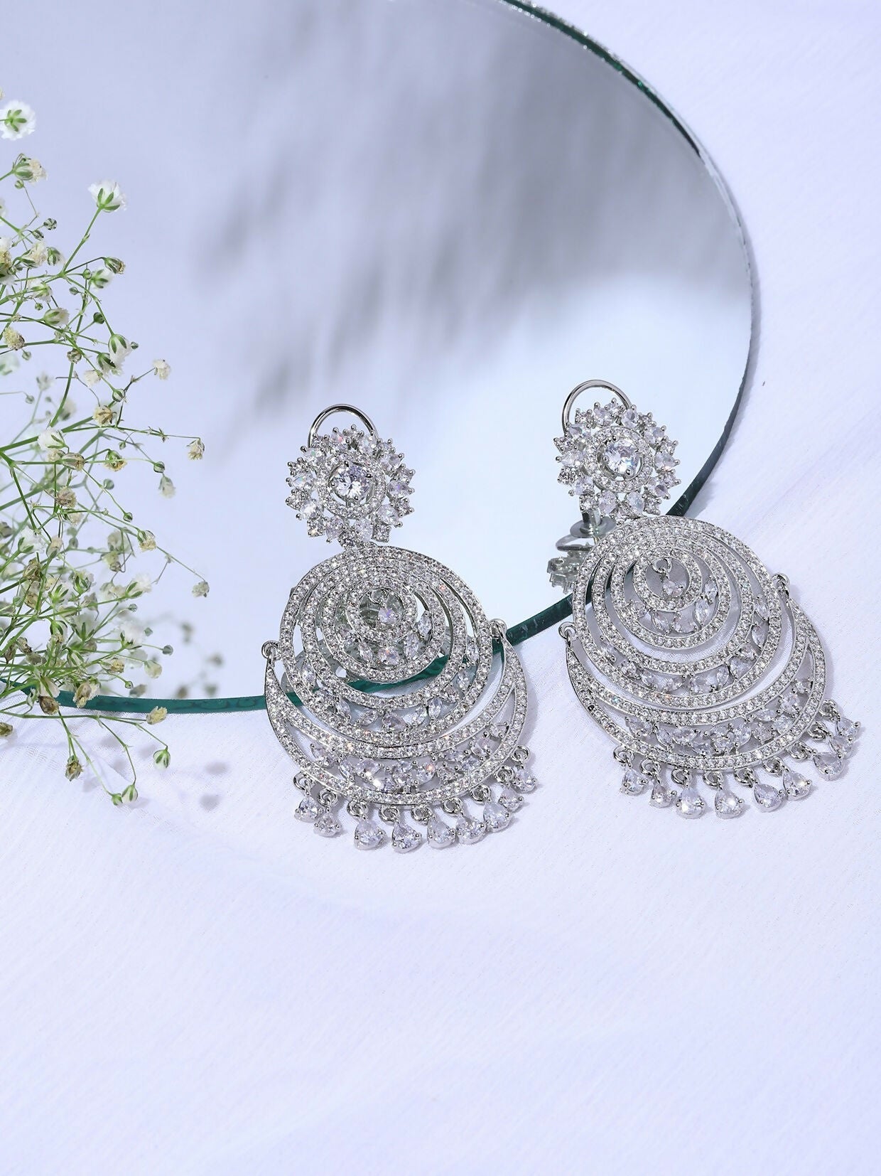 Diamond Chand Earrings- Ruby Raang | Grocsy