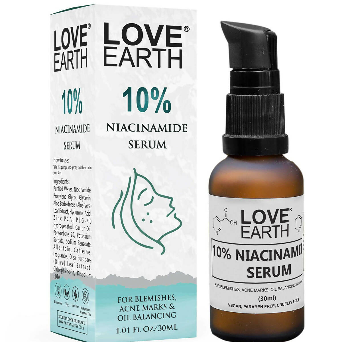 Love Earth 10% Niacinamide Serum | Grocsy