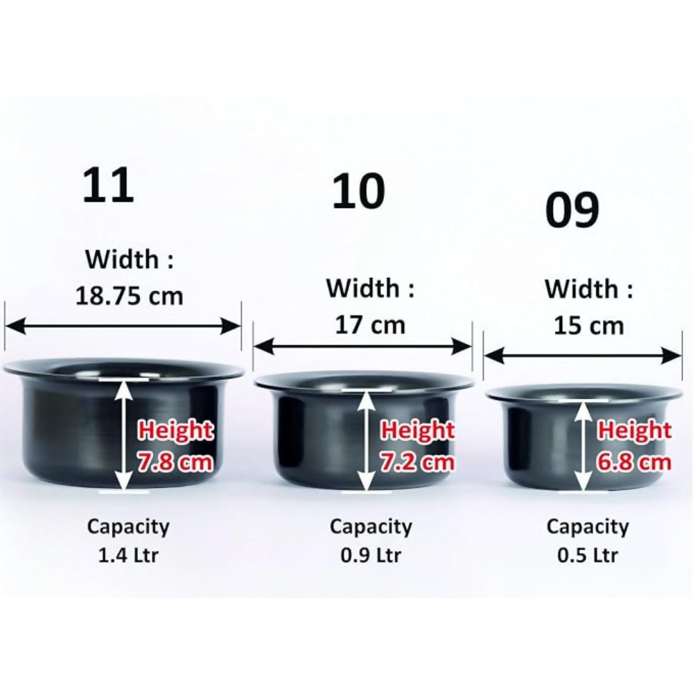 Sumeet Aluminium Hard Anodised Tope (9-11), Non-Stick | Grocsy