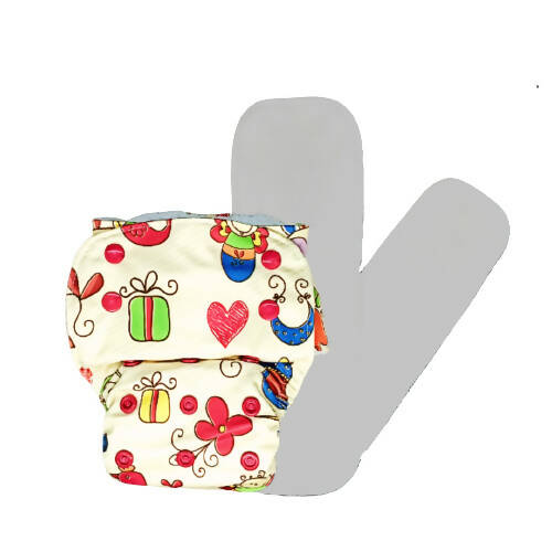 Kindermum Nano Aio Cloth Diaper With 2 Organic Cotton Inserts- Baby Doodle For Kids | Grocsy
