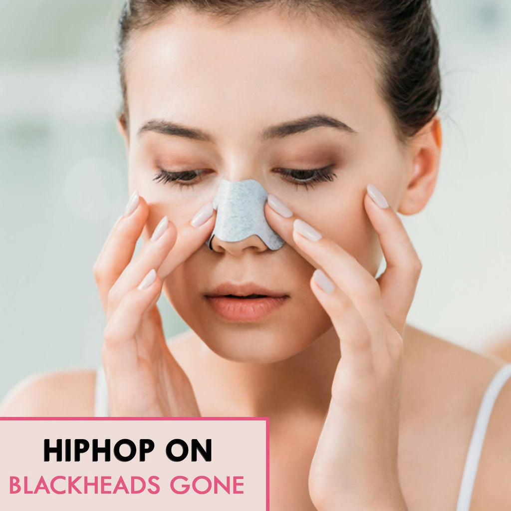 HipHop Skin Care Cleansing Charcoal Nose Strips For Blackheads, Whiteheads Remover, Pore Cleanser, with Natural Extracts | Grocsy