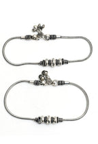 Mominos Fashion Kamal Johar Oxidised Party Wear Silver Anklets | Grocsy