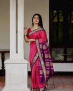 DEIANA'S Beautiful Designer Golden zari Soft Lichi Silk Saree - Pink | Grocsy