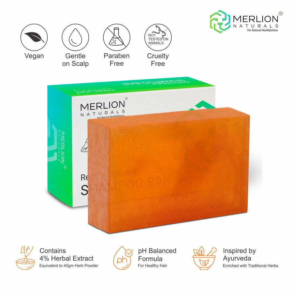 Merlion Naturals Reetha Shikakai Shampoo Bar | Grocsy