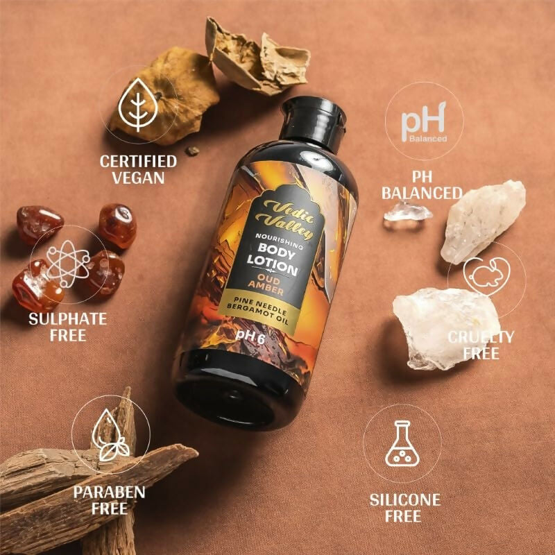 Vedic Valley Oud Amber Body Lotion for Women & Men | Grocsy