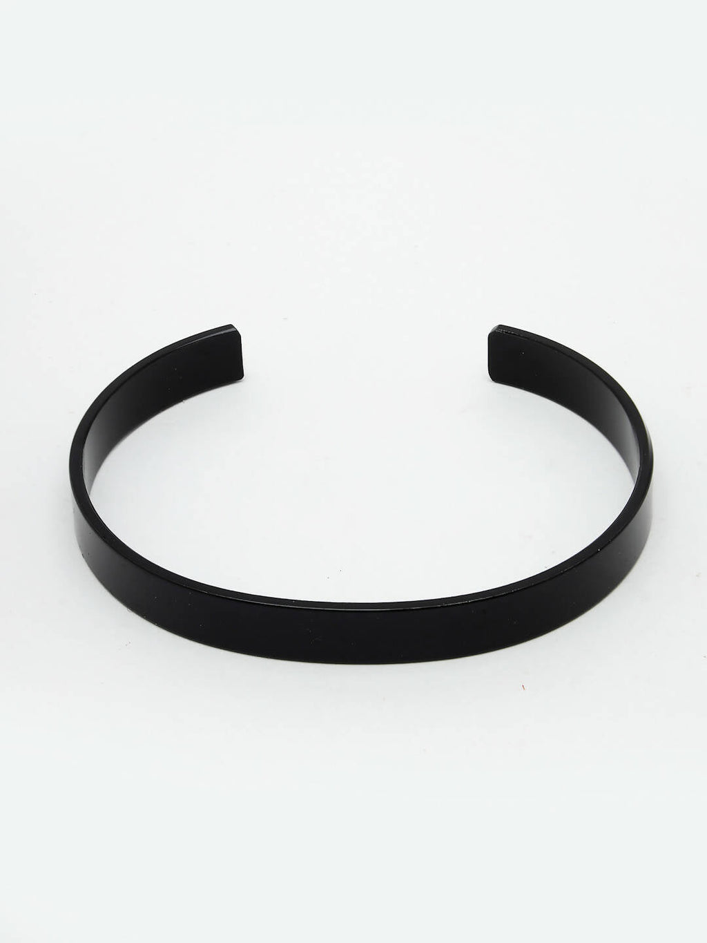 NVR Men Black Rhodium-Plated Stainless Steel Cuff Bracelet