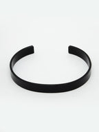 NVR Men Black Rhodium-Plated Stainless Steel Cuff Bracelet