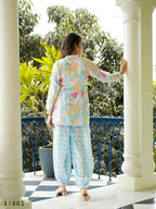 Casual Fashionable Multi Muslin Cotton co-ord set - Manya | Grocsy