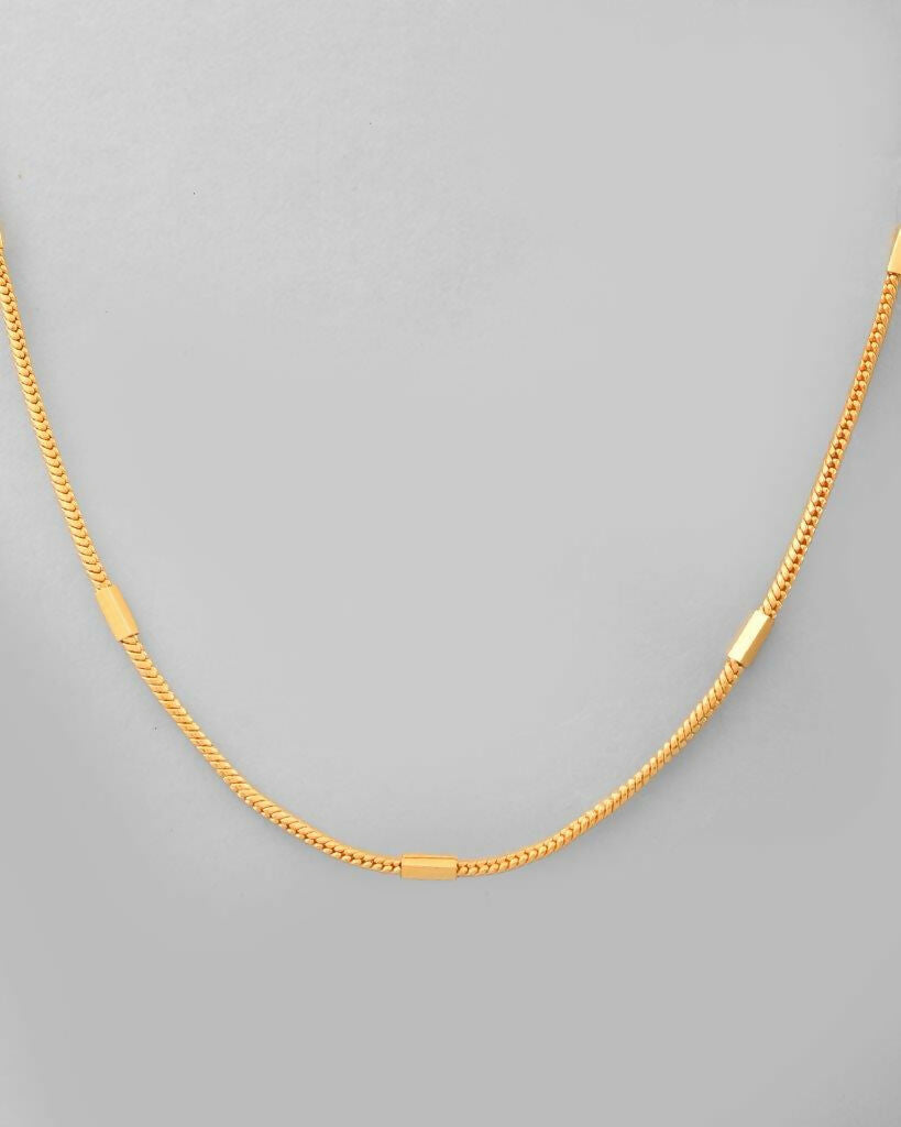 VOJ Women Gold-Polished Self Designed Pipe Chain | Grocsy