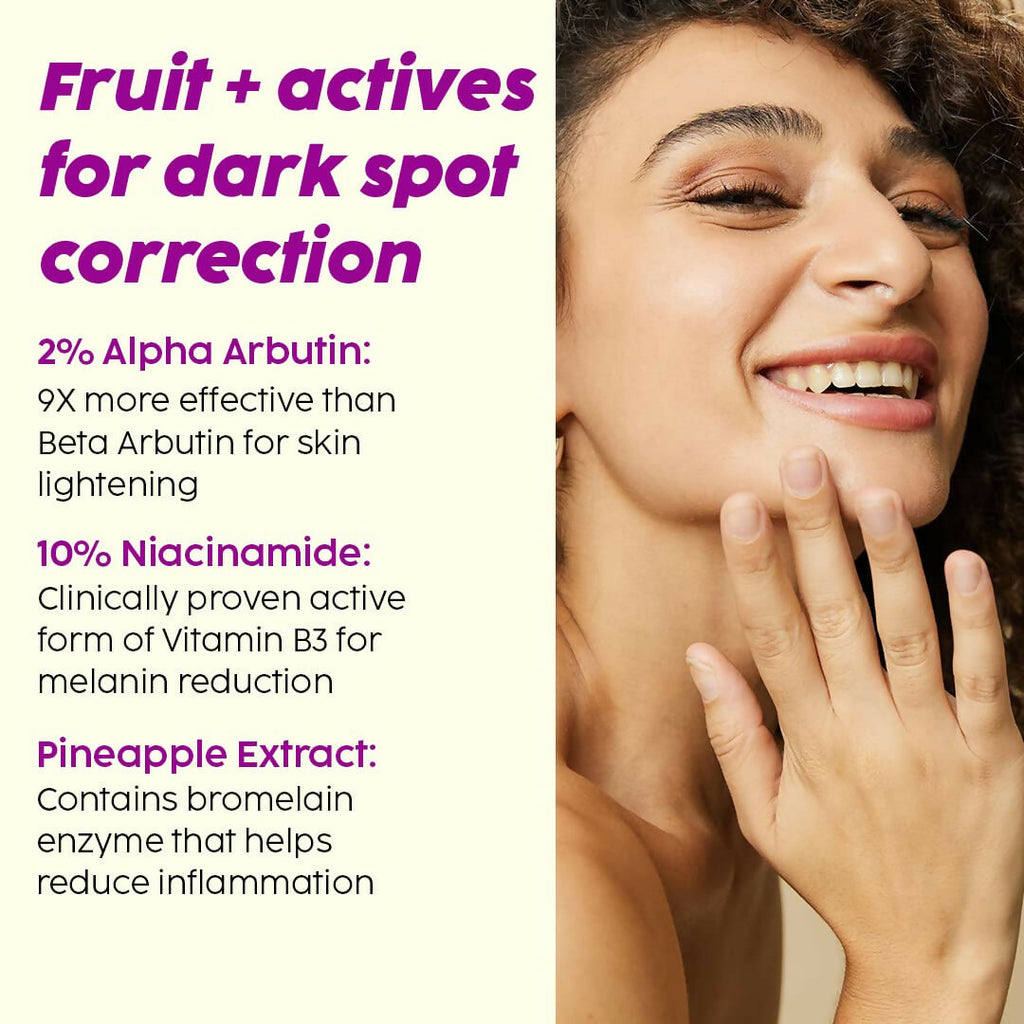 PLIX The Plant Fix 2% Alpha Arbutin Pineapple De-Pigmentation Dewy Face Serum For Pigmentation & Dark Spots Removal | Grocsy