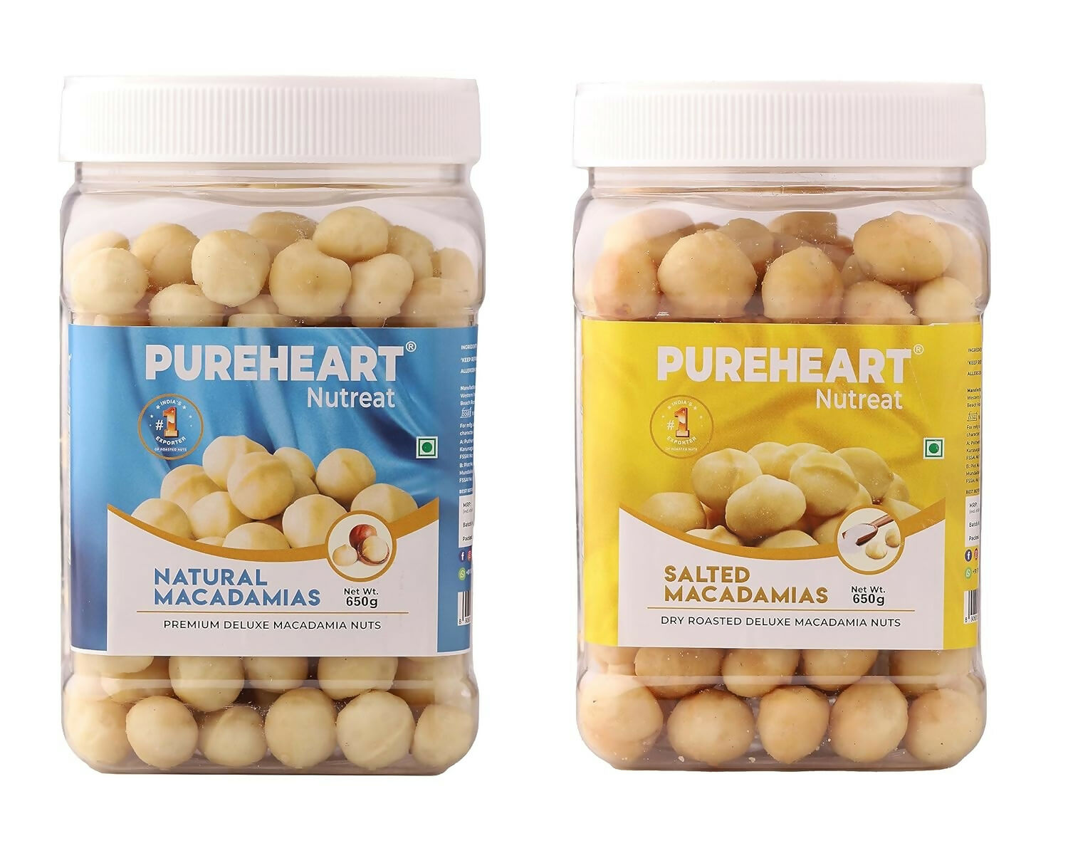 Pureheart Nutreat Combo of Natural Macadamia and Salted Roasted Macadamia | Grocsy