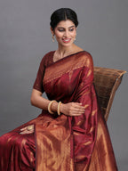 Shree Shyam Fashion Silk Maroon Saree | Grocsy