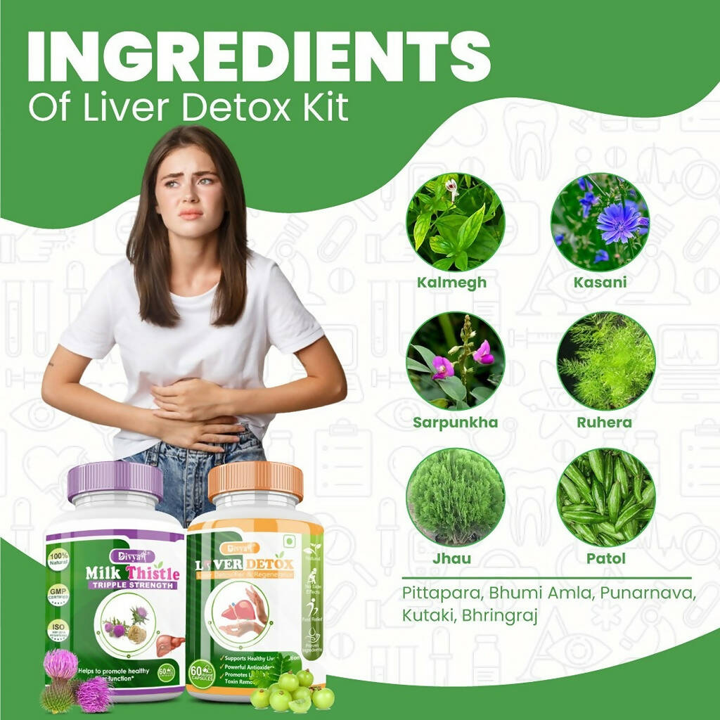 Divya Shree Liver Detox & Milk Thistle Capsule Combo | Grocsy