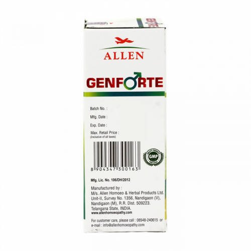 Allen Homeopathy Genforte Male Tonic | Grocsy