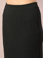 Myshka Women's Black Solid Knee Length Party Embellished Skirts | Grocsy