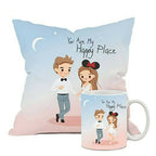 The Purple Tree Polyester Valentines Day Gift Set Of Cushion And Mug | Grocsy