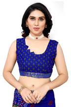 Vamika Ethnic Fire Blue Printed With Lace Saree | Grocsy
