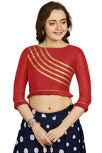 Aastha Fashion Women's Red Art Silk Designer Party Wear Readymade Blouse | Grocsy