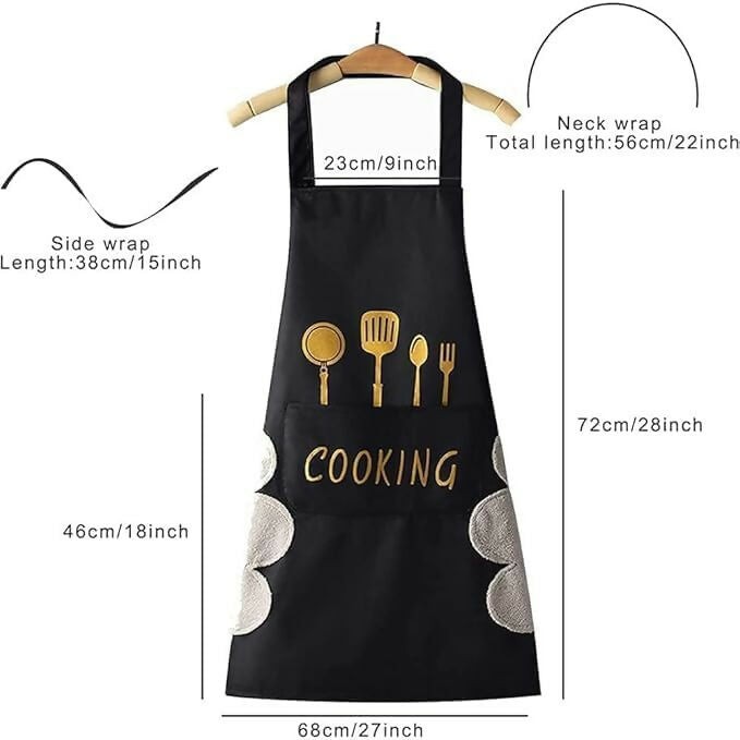Klimet Waterproof Kitchen Apron For Women-Black | Grocsy