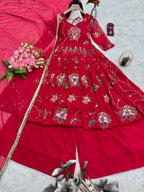 Teeya Creation Rani Color Wedding Wear Heavy Embrodiery Work Plazo Set | Grocsy