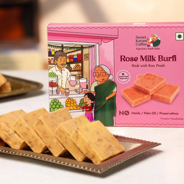 Sweet Karam Coffee Rose Milk Burfi | Grocsy