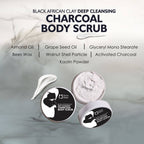 Qraa Men Black African Clay Deep Cleansing Charcoal Body Scrub | Grocsy