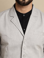 Even Apparels Men's Grey Waistcoat with Notched Lapel | Grocsy