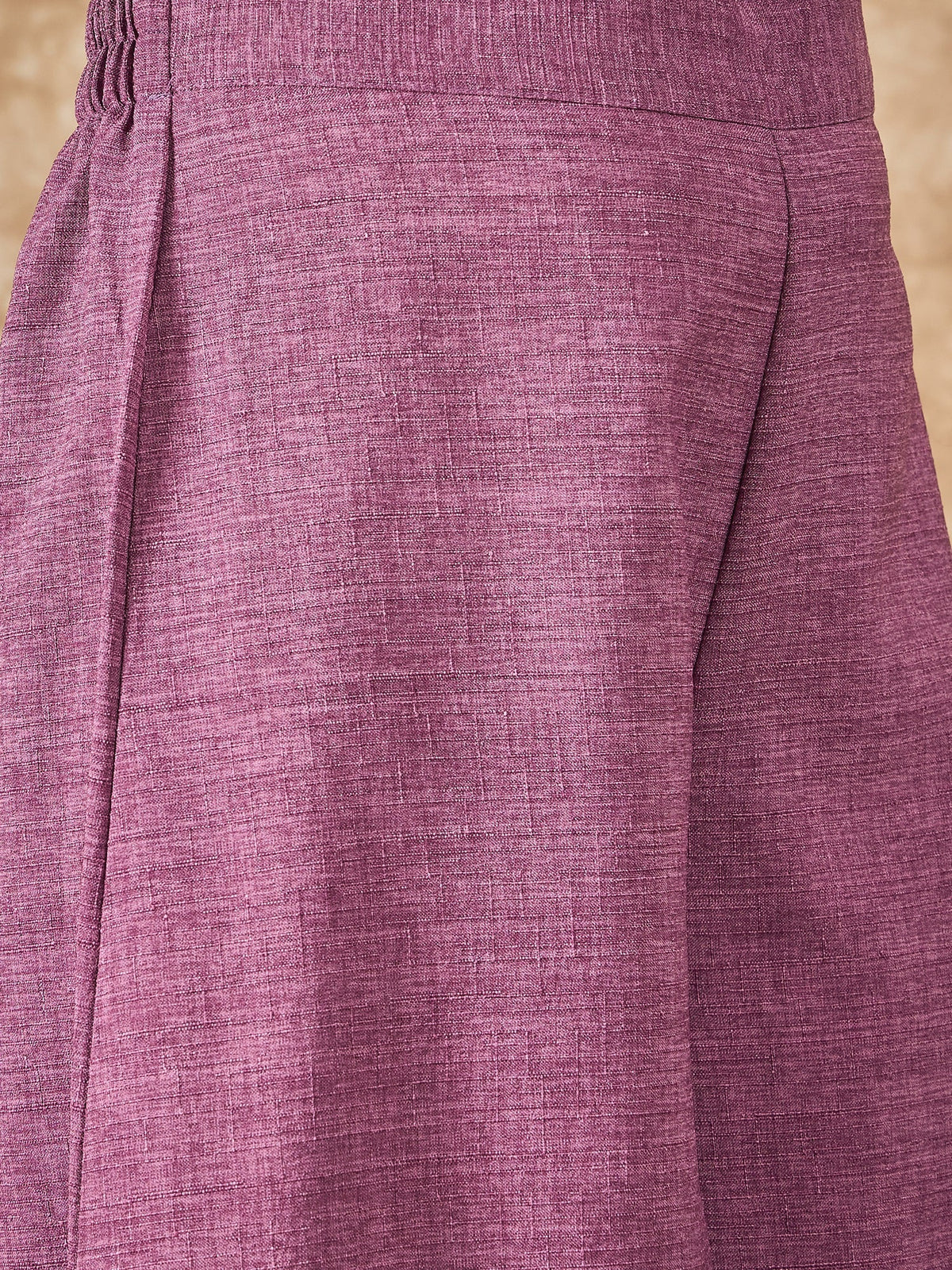 InWeave Dusty Mauve Side Asymmetric Kurta Set | Grocsy