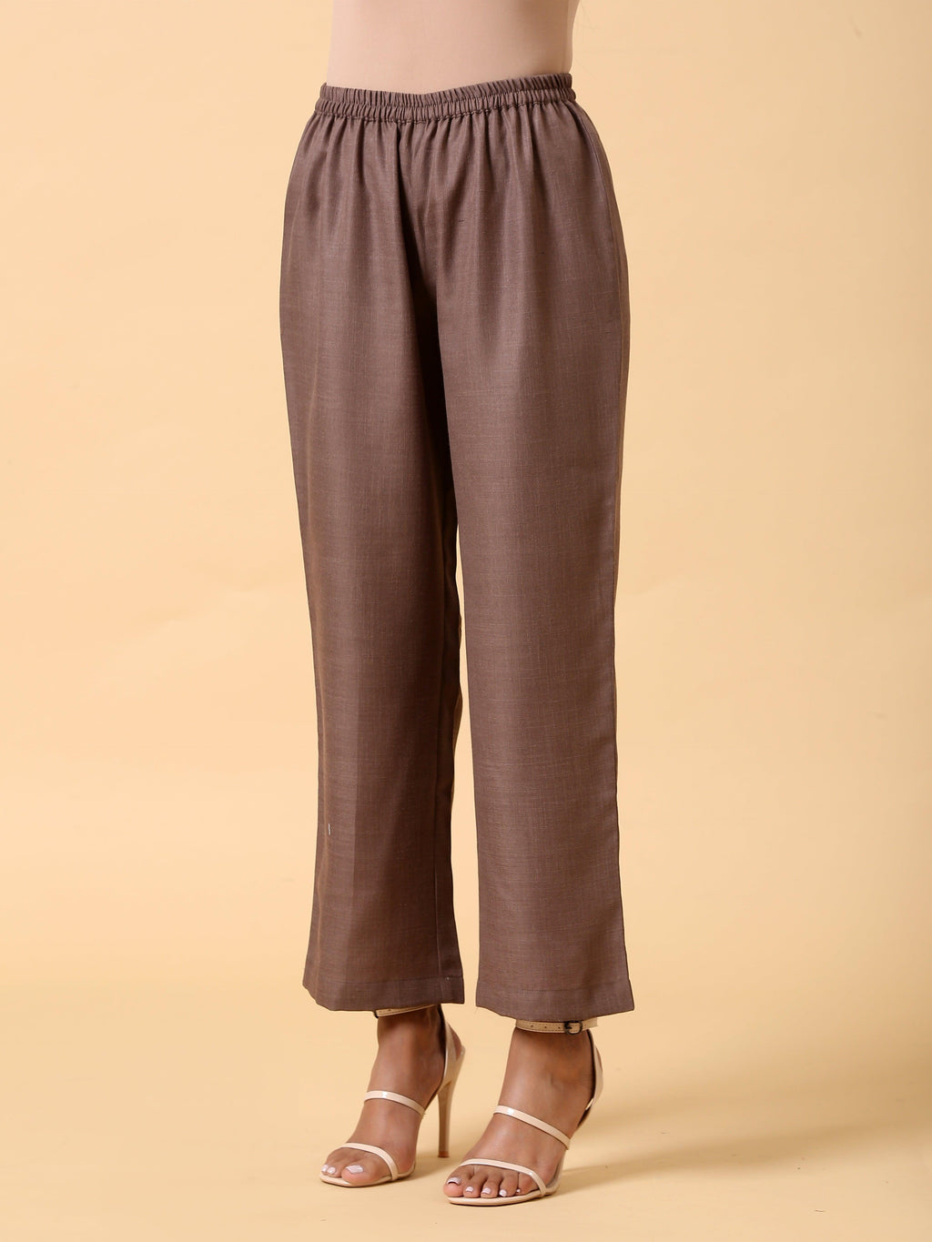 trueBrowns Cotton Linen Rust Red Kurta Pant Set | Grocsy