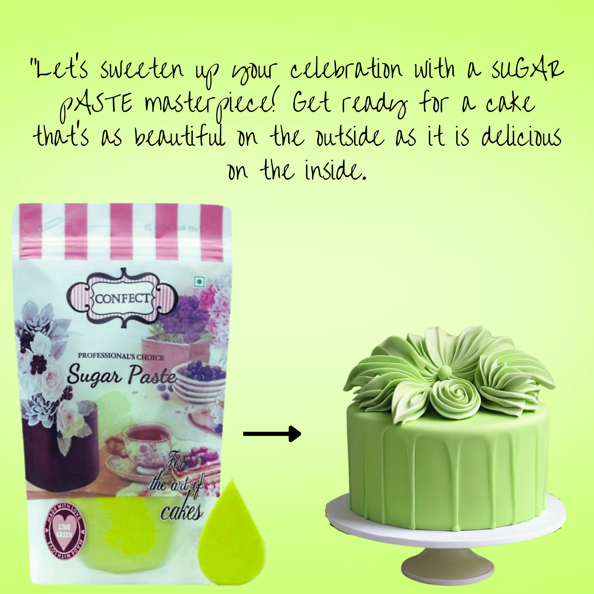 Confect Lime Green Fondant | Edible Sugarpaste | Grocsy