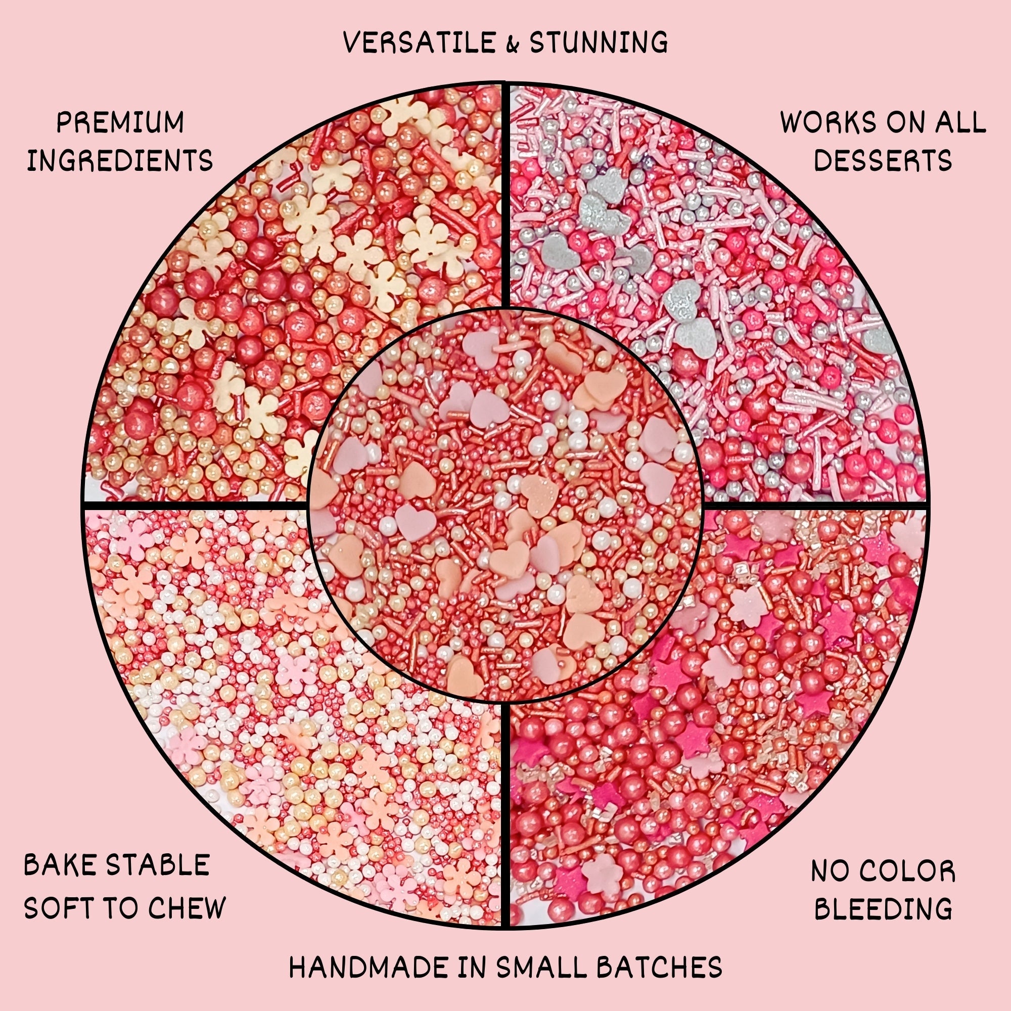 Confect Valentine Sprinkles | 15 Edible Decoration for Baking & Dessert | Grocsy
