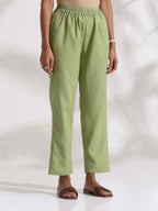 trueBrowns Green Slub Co-ord Set | Grocsy