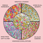 Confect Spring Sprinkles |  5 White, Pink and Sky Blue Pearls & Stars Pack of 5 (EAST 6) - 100Gms | Grocsy