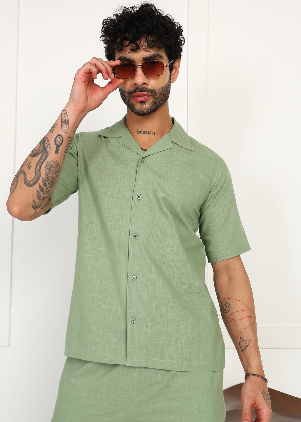 Fabmade Sage Flow Linen Co-Ord Set | Grocsy
