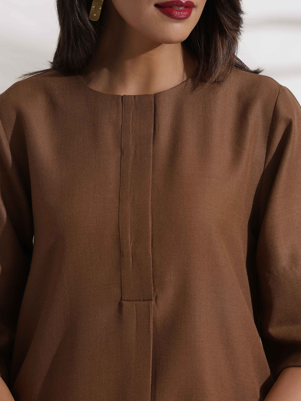 trueBrowns Brown Slub Co-ord Set | Grocsy