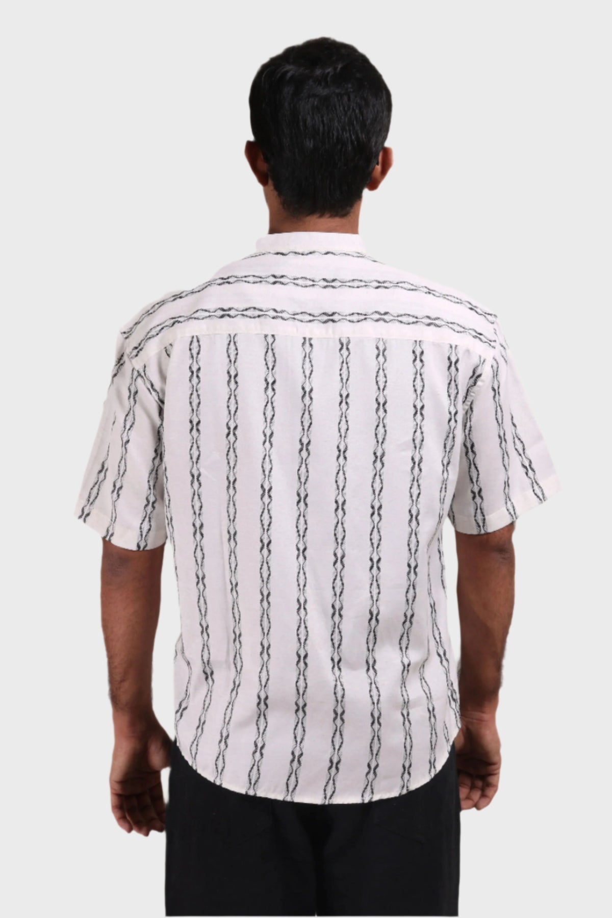 Xkind White Stripes Regular Fit Shirt | Grocsy