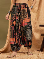 InWeave Black Multi Ethnic Harem Pant | Grocsy