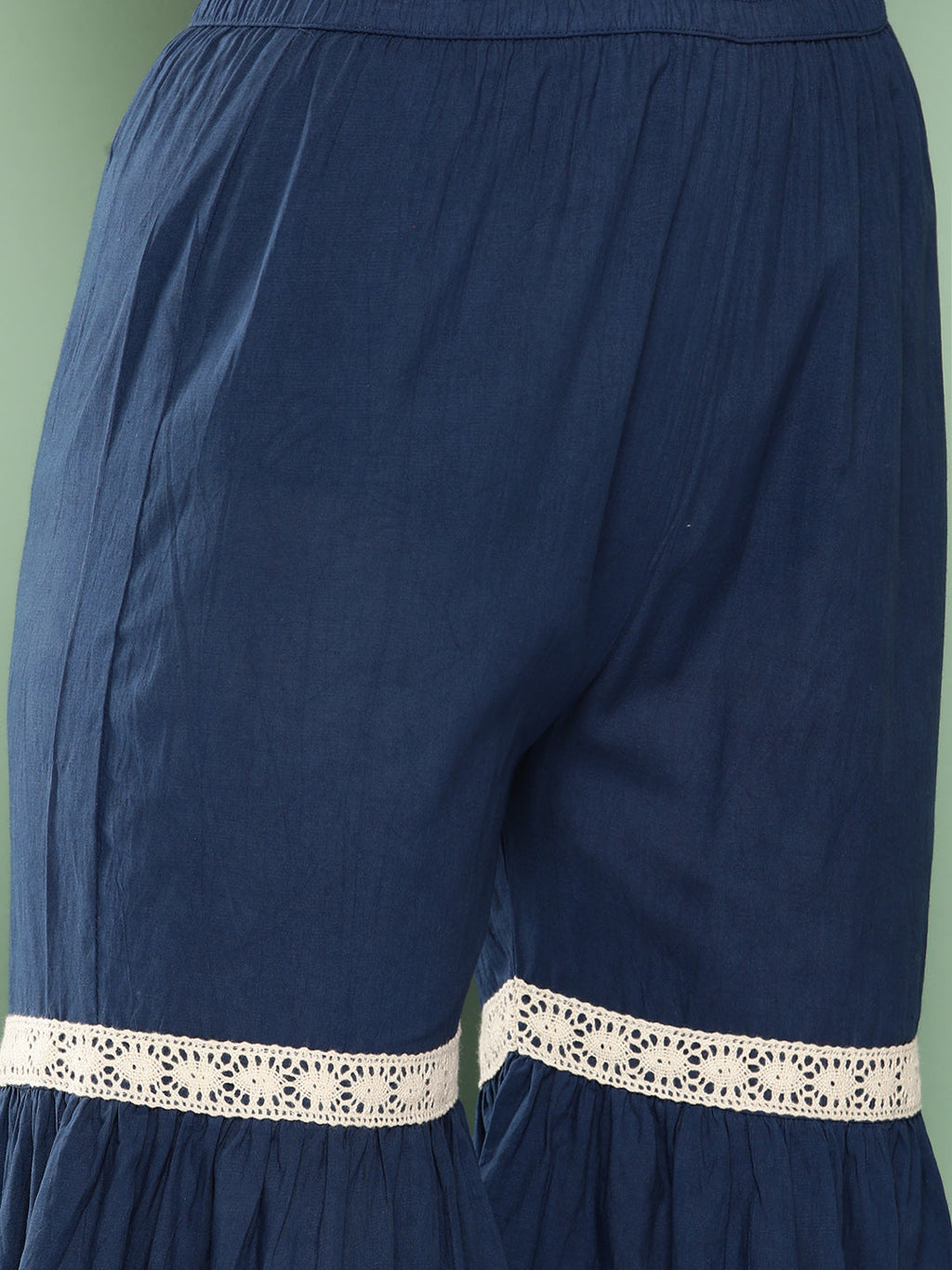 InWeave Women's Indigo Boota Sharara Set | Grocsy