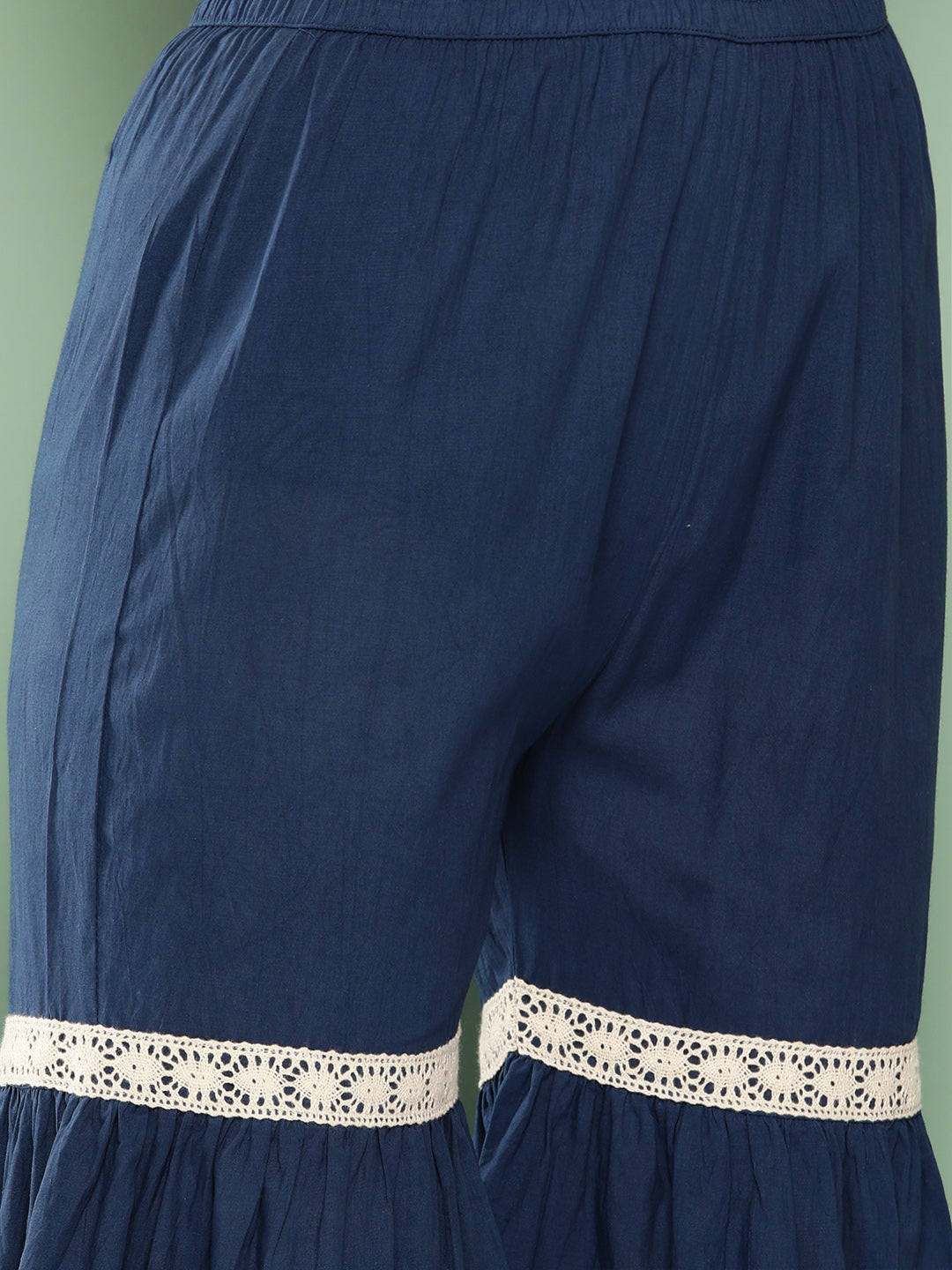 InWeave Women's Indigo Boota Sharara Set | Grocsy